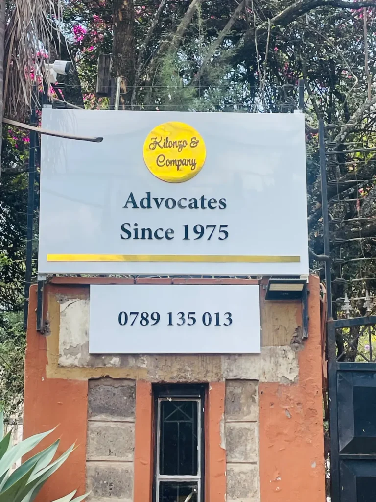 Outdoor signboard for a law firm