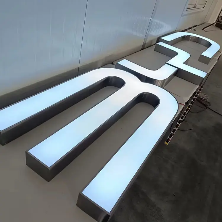Large backlit 3D letters in production
