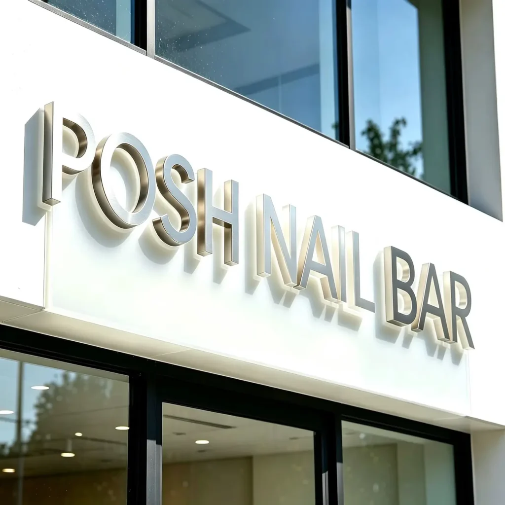 Posh Nail Bar 3D letter shopfront sign