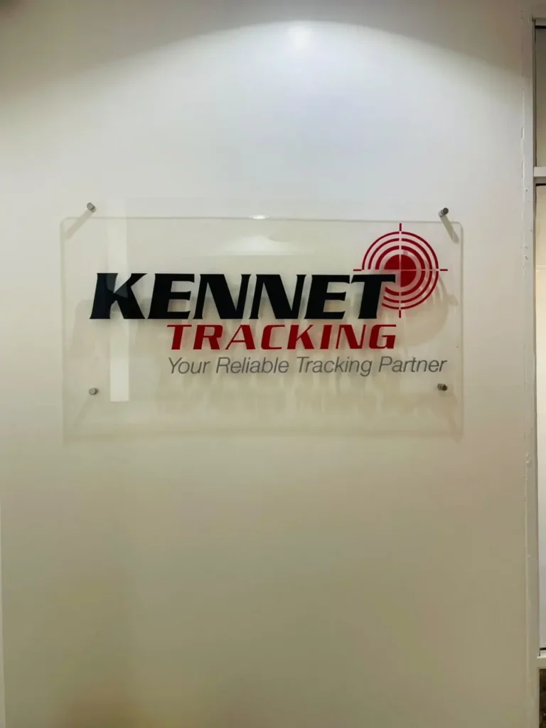 Kennet Tracking acrylic office sign