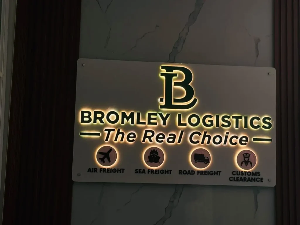 Bromley Logistics office sign