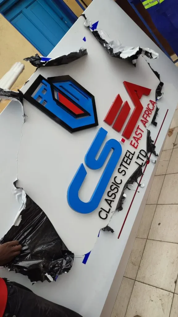 Installing a large branded panel sign