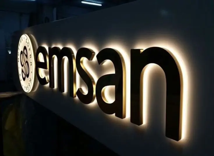 Emsan backlit wall sign