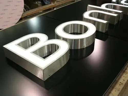 Brushed steel 3D letters